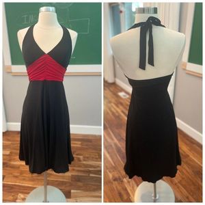 Vintage y2k party dress homecoming women's size small black and red Halter